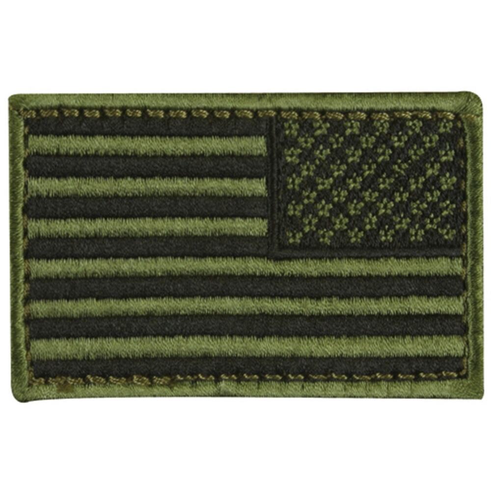US Flag Patch Subdued Olive Drab Right‑Face 3" × 2" Hook Novelty Patch
